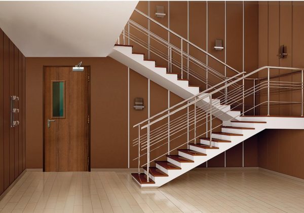 New Sigle Fire Rated Doors with wood paneling